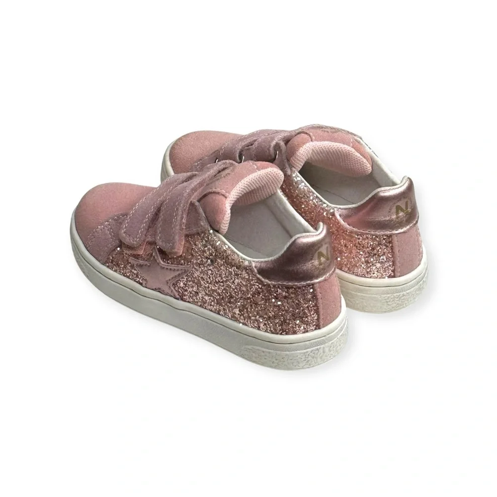Naturino ★ Pinn VL Glitter Star Italian Suede Sneaker ★ Pink ★ Toddler 8M 25 ★ - Picture 6 of 16